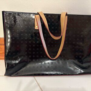 Arcadia Black Patent Leather Handbag